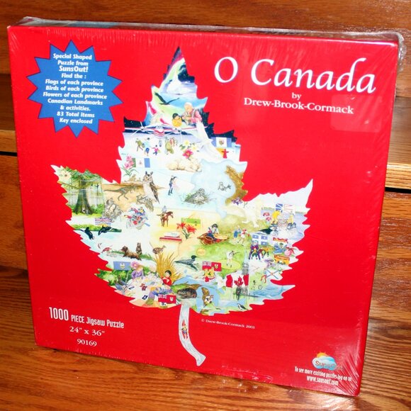 3/$118❤️SunsOut O CANADA Maple Leaf-Shaped 1000 pcs puzzle Drew-Brook-Cormack - Picture 5 of 5